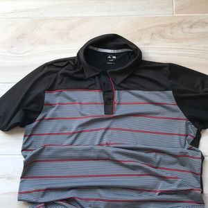 Adidas Golf Shirt Large Black/Red/White